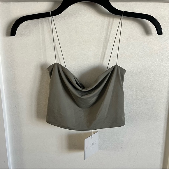 Meshki Yvonne Crop Top Sage Green - Picture 2 of 7